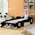 Twin Size Race Car Shaped Platform Bed With Wheels,Black Black Plywood