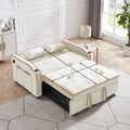 Sofa Bed, 3 In 1 Convertible Sofa Chair Bed, Adjustable Backrest Chair, Chaise Lounge With Usb Ports, Cup Holder, Side Pocket,Beige Beige Velvet