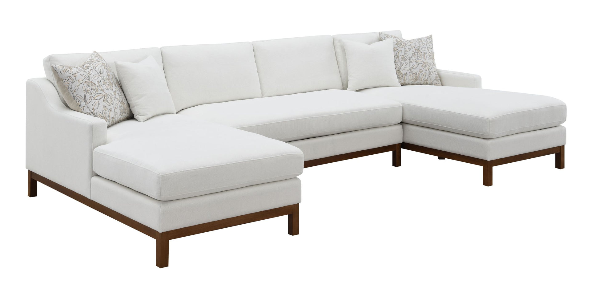 Valiant Sectional Sofa W 4 Pillows, Ivory Chenille Lv01881 Ivory Chenille