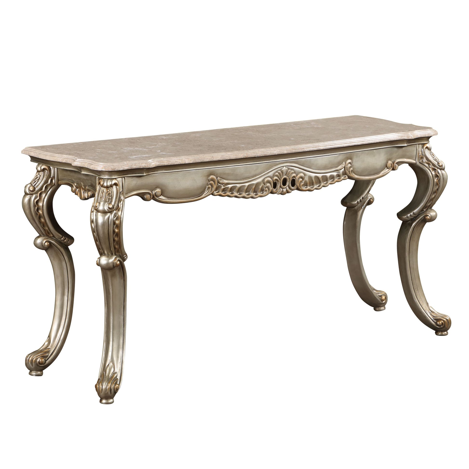 Miliani Sofa Table, Natural Marble & Antique Bronze Finish Lv01785 Antique Bronze Marble