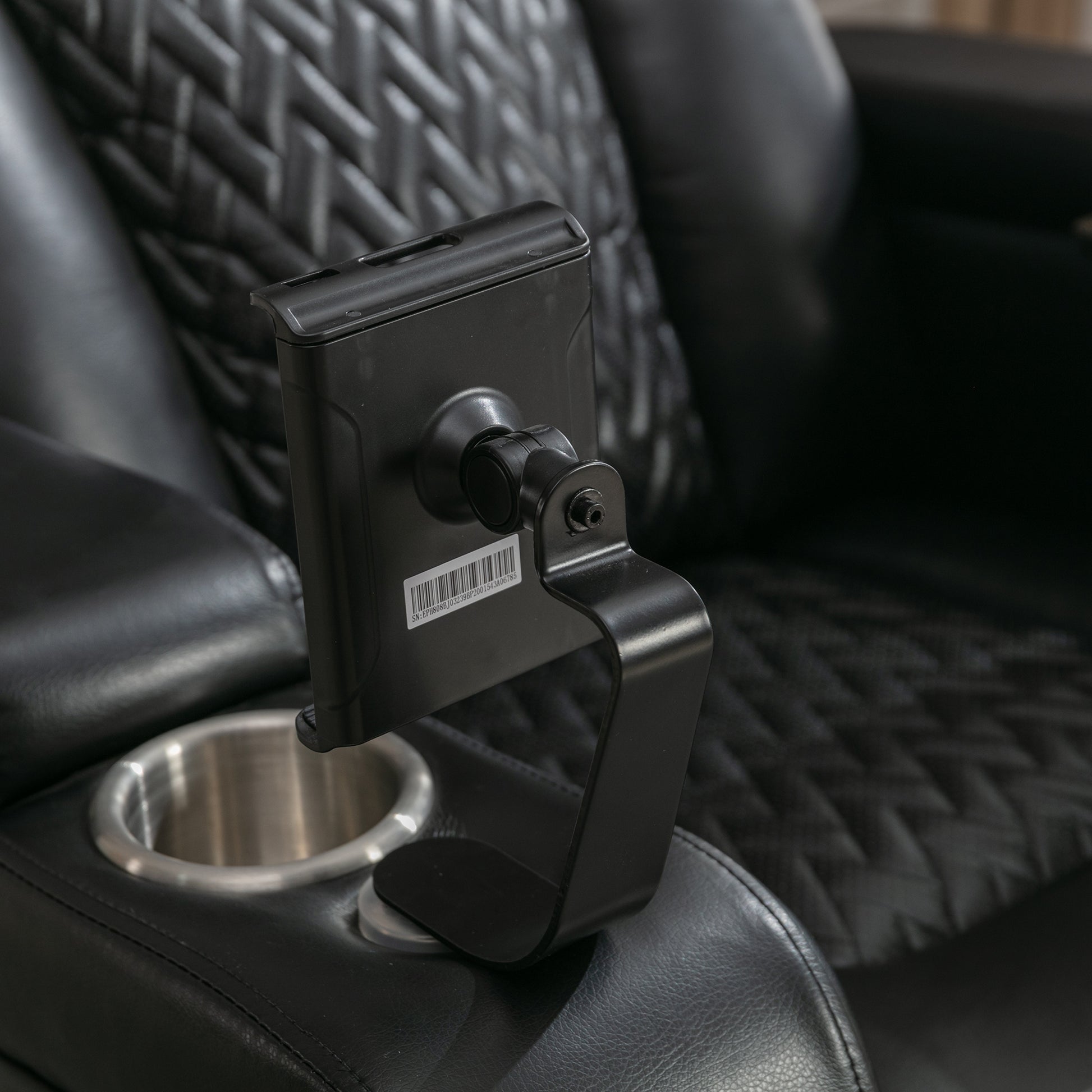 270 Degree Swivel Pu Leather Power Recliner Individual Seat Home Theater Recliner With Comforable Backrest, Tray Table, Phone Holder, Cup Holder, Usb Port, Hidden Arm Storage For Living Room, Black Black Foam Pu Leather