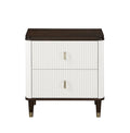 Carena Nightstand W Usb, White & Brown Finish Bd02028 Brown White Wood