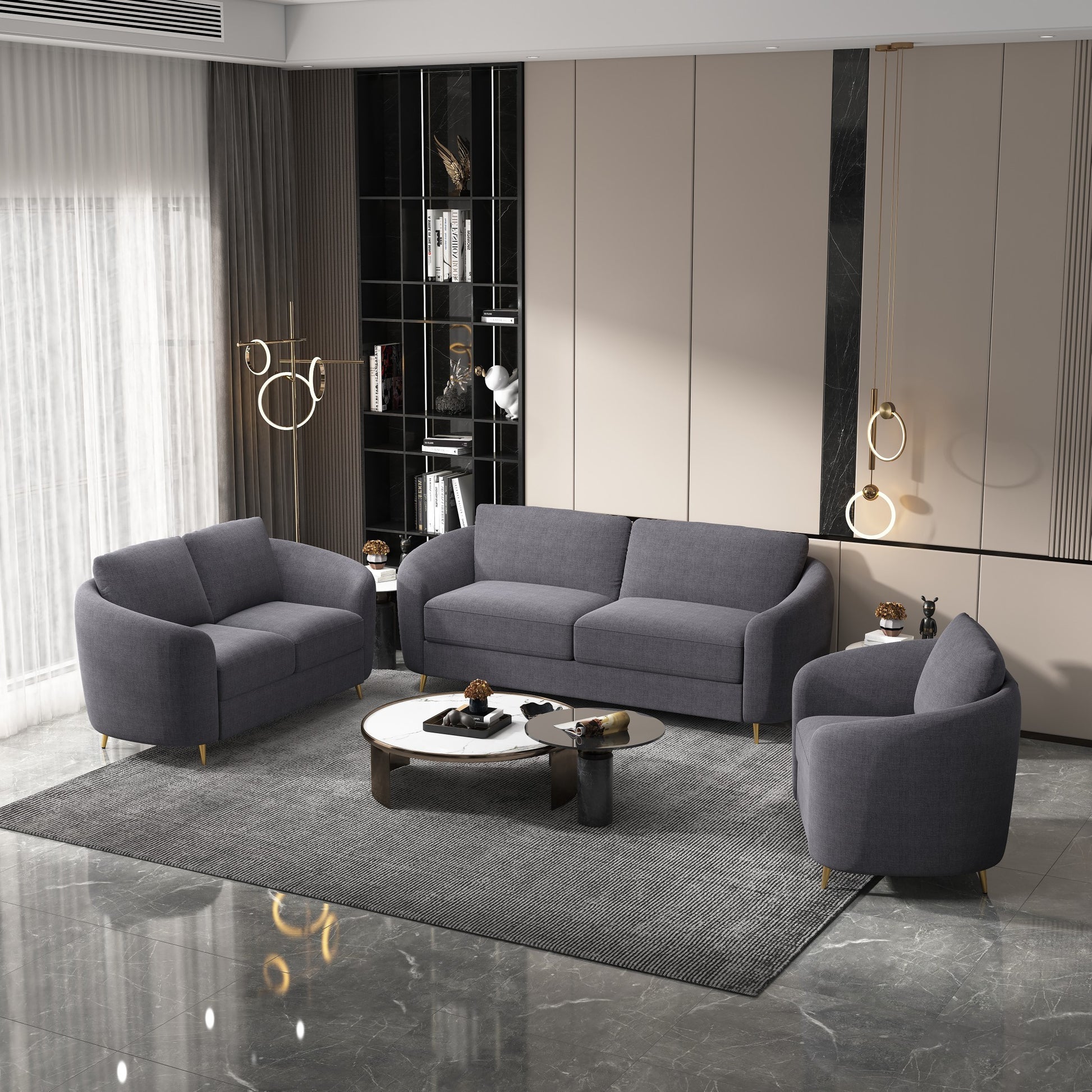 Yuina Sofa, Gray Linen Lv01771 Gray Linen