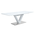 Gallegos Dining Table, White High Gloss Finish Dn01947 White Mdf