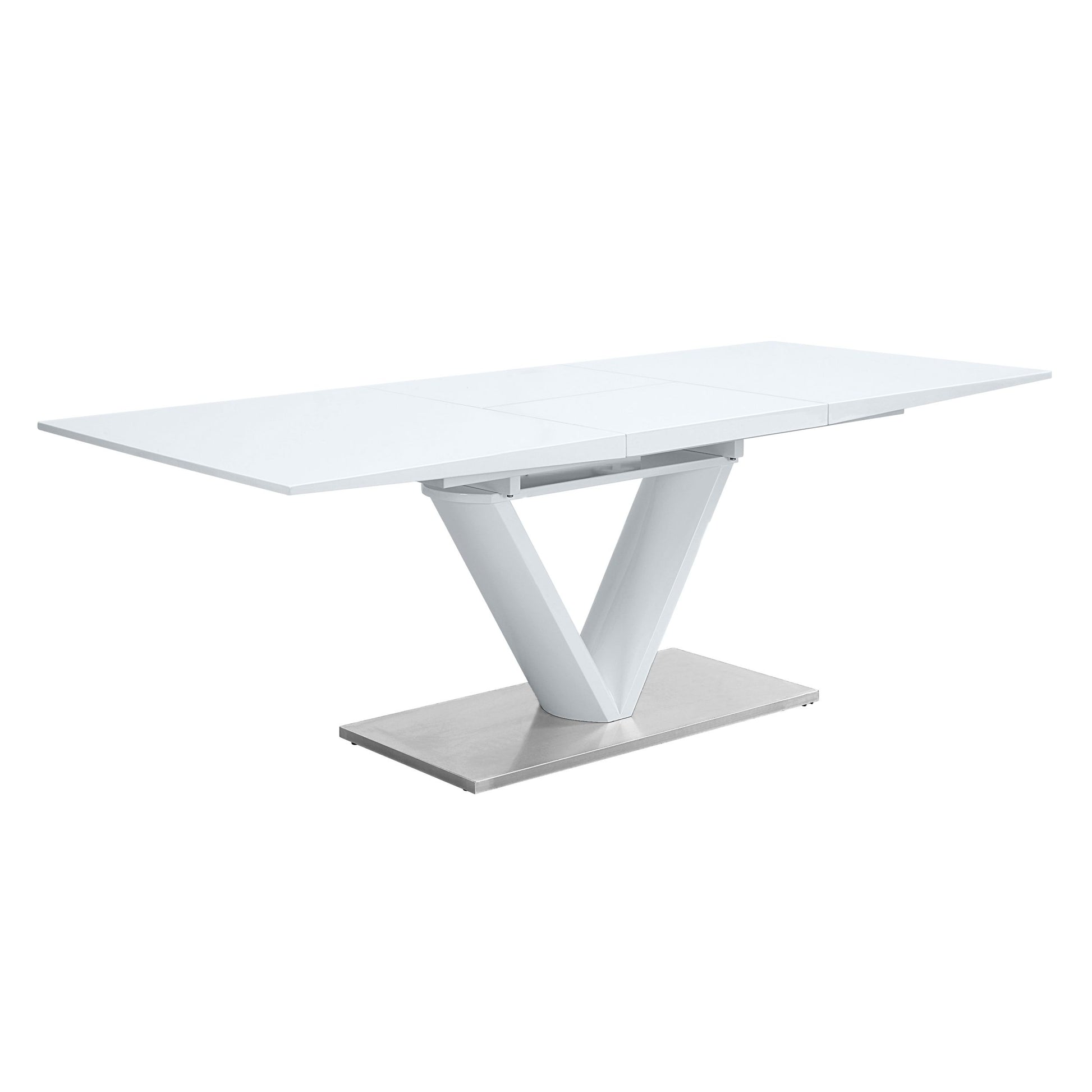 Gallegos Dining Table, White High Gloss Finish Dn01947 White Mdf