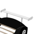 Full Size Race Car Shaped Platform Bed With Wheels,Black Black Plywood