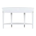 Modern Curved Console Table Sofa Table With 3 Drawers And 1 Shelf For Hallway, Entryway, Living Room White Solid Wood Mdf