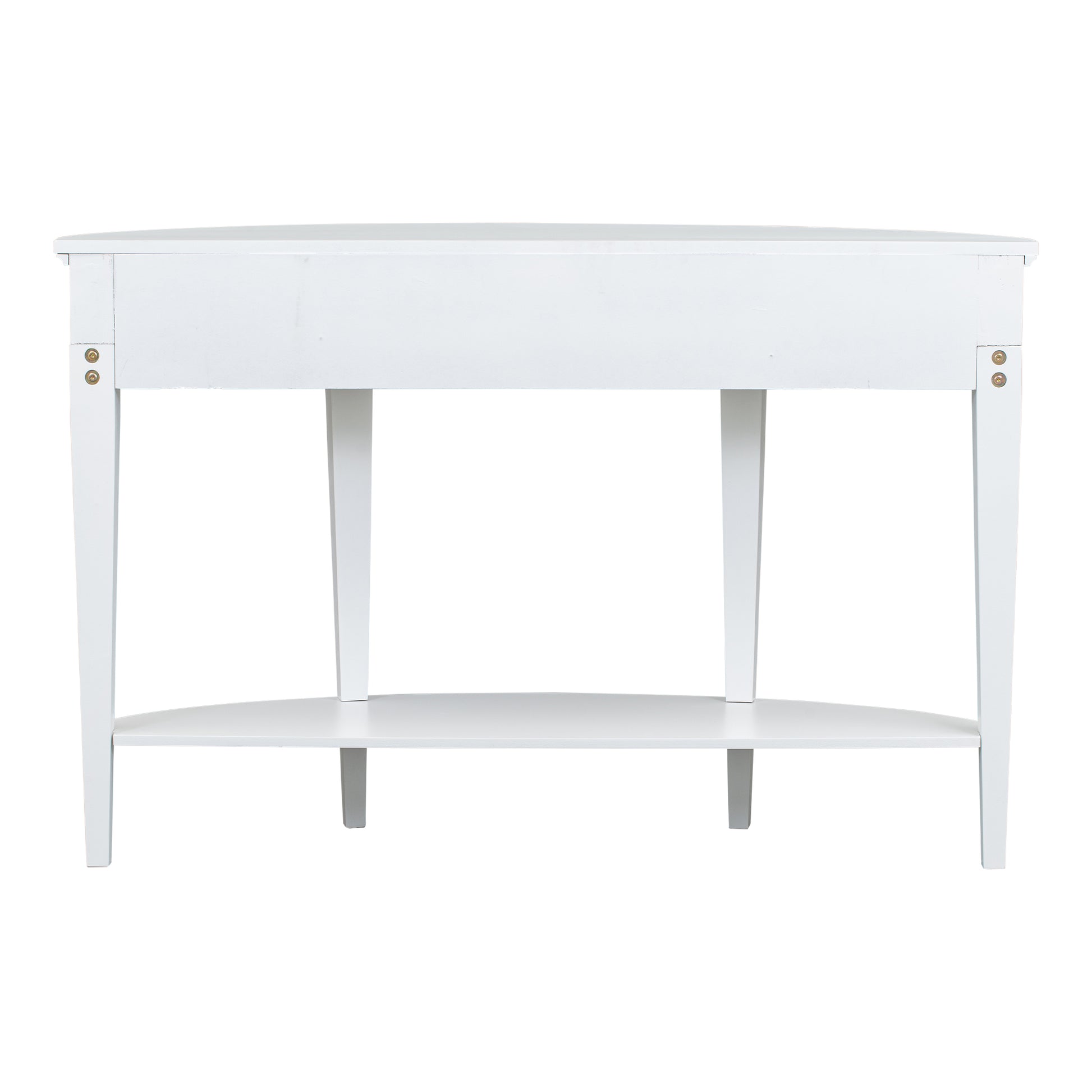 Modern Curved Console Table Sofa Table With 3 Drawers And 1 Shelf For Hallway, Entryway, Living Room White Solid Wood Mdf