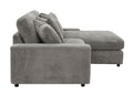 Tavia Sectional Sofa W 6 Pillows, Gray Corduroy Lv01882 Gray Corduroy