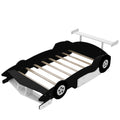 Full Size Race Car Shaped Platform Bed With Wheels,Black Black Plywood