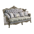 Miliani Sofa W 5 Pillows, Fabric & Antique Bronze Finish Lv01780 Antique Bronze Fabric