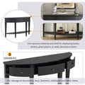 Modern Curved Console Table Sofa Table With 3 Drawers And 1 Shelf For Hallway, Entryway, Living Room Black Solid Wood Mdf