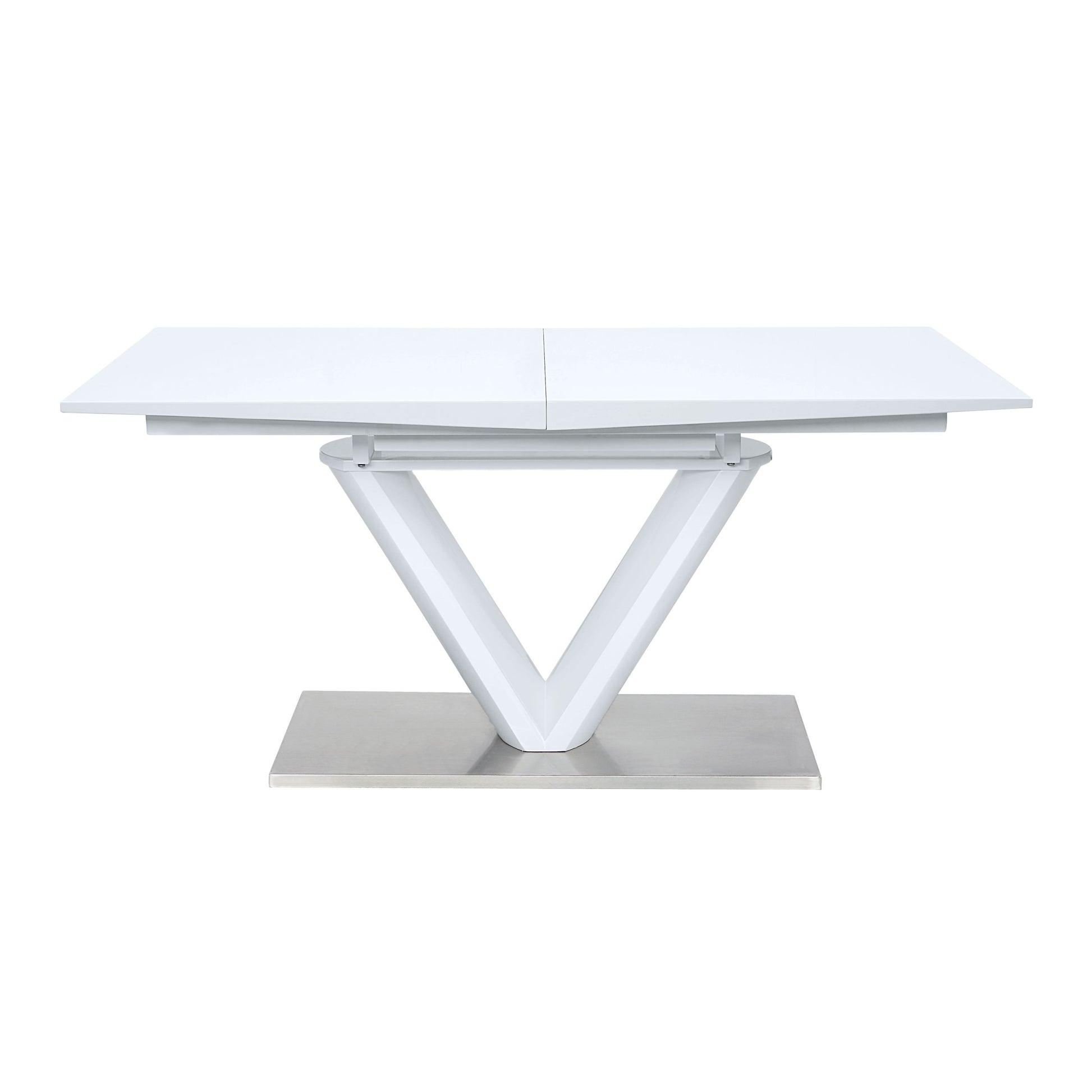 Gallegos Dining Table, White High Gloss Finish Dn01947 White Mdf