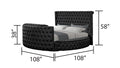 Maya Crystal Tufted Queen 4 Pc Vanity Bedroom Set Made With Wood In Black Box Spring Not Required Queen Black Wood 4 Piece Set Bedroom Modern Upholstered Tufted Wood