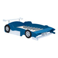 Full Size Race Car Shaped Platform Bed With Wheels,Blue Blue Plywood