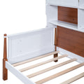 Twin Size Platform Bed With Multiple Storage, White Walnut Box Spring Not Required Twin White Walnut Wood Bedroom Solid Wood Mdf