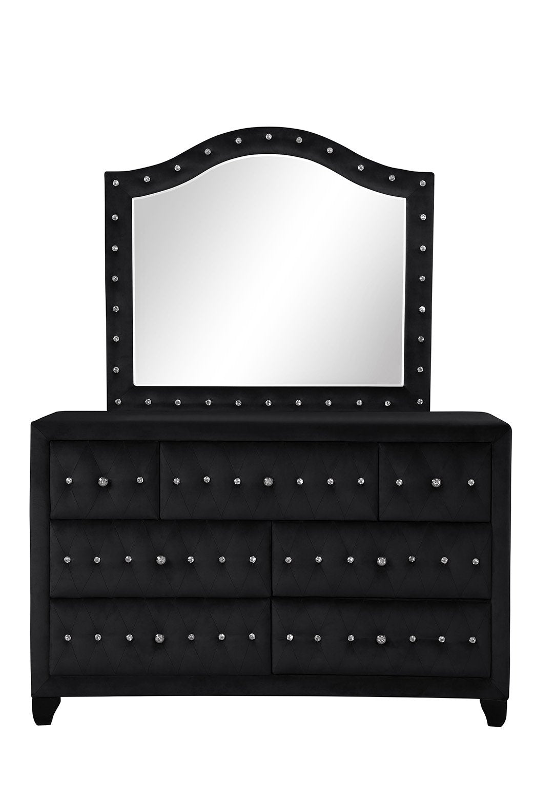 Luxurious Four Poster Queen 4 Pc Bedroom Set Made With Wood In Black Box Spring Not Required Queen Black Wood 4 Piece Set Bedroom Modern Upholstered Velvet Tufted Wood