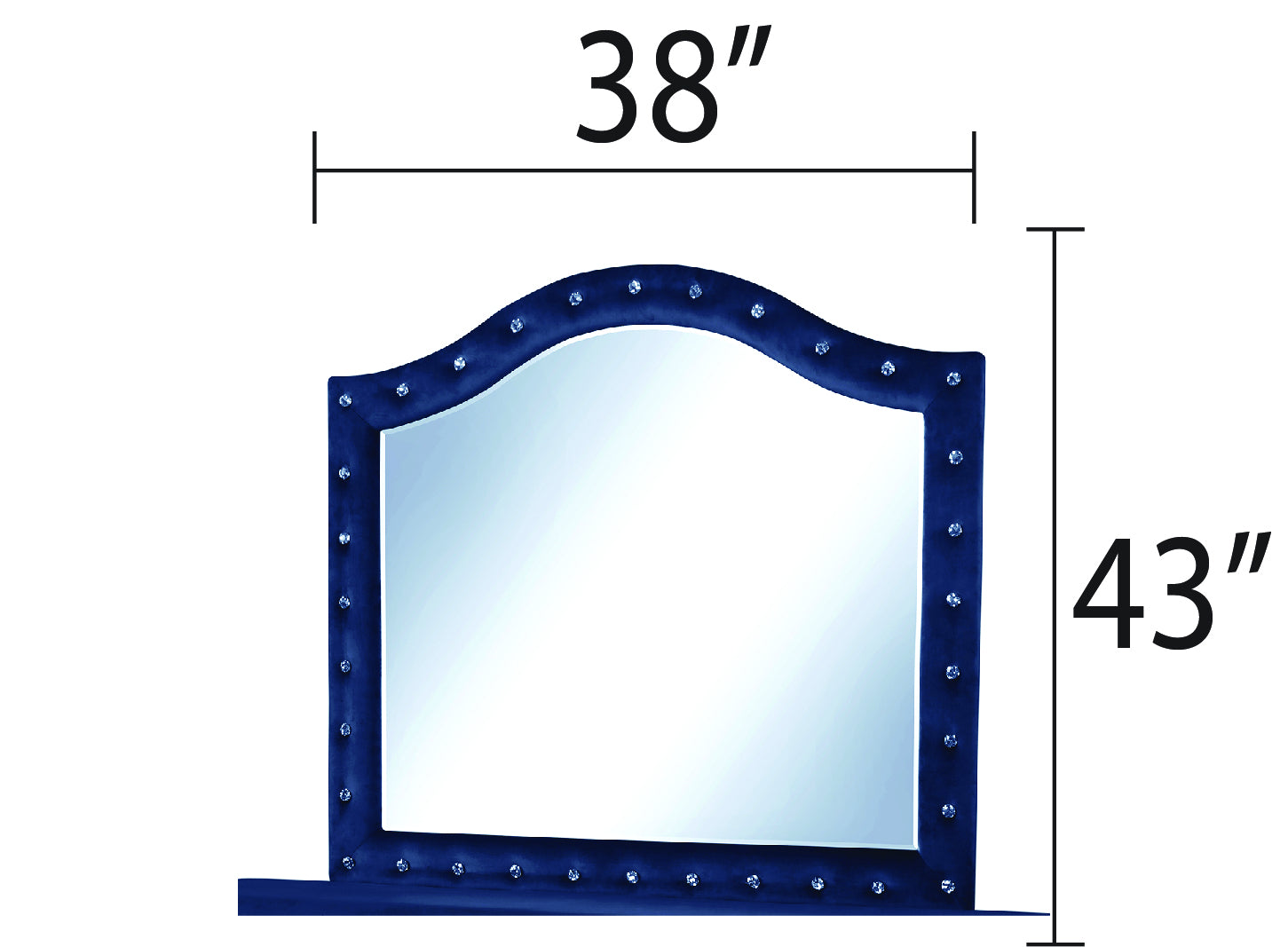 Maya Modern Style Crystal Tufted King 5Pc Bed Room Set Made With Wood In Blue Box Spring Not Required King Blue Wood 5 Piece Set Bedroom Bed Included,Chest Included,Dresser Included,Mirror Included,Nightstand Included Modern Upholstered Tufted Wood