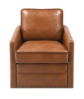 Rocha Accent Chair W Swivel, Brown Leather Aire Ac01886 Brown Leather