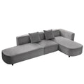 Luxury Modern Style Living Room Upholstery Sofa Gray Chenille