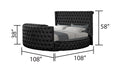 Maya Crystal Tufted Queen 5 Pc Vanity Bedroom Set Made With Wood In Black Box Spring Not Required Queen Black Wood 5 Piece Set Bedroom Modern Upholstered Velvet Tufted Wood
