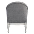 Florian Chair, Gray Fabric & Antique White Finish Lv02121 Gray Fabric