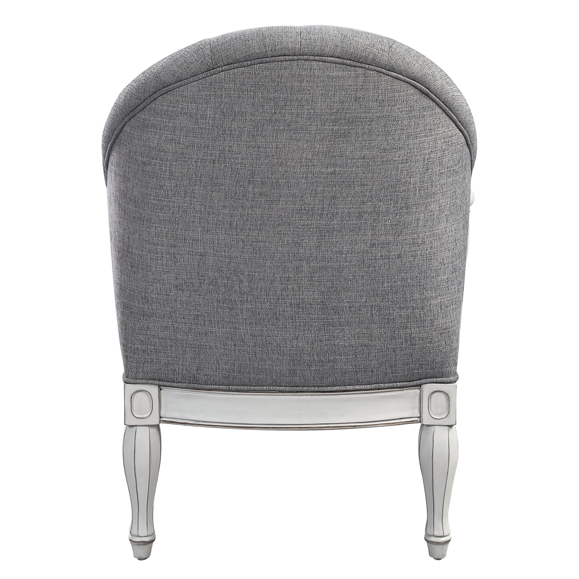 Florian Chair, Gray Fabric & Antique White Finish Lv02121 Gray Fabric