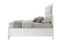 Tarian Eastern King Bed W Storage & Led, White Boucle & Pearl White Finish Bd02316Ek King White Wood