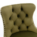 Swivel Velvet Barstools Adjusatble Seat Height From 25 33 Inch, Modern Upholstered Chrome Base Bar Stools With Backs Comfortable Tufted For Home Pub And Kitchen Island, Olive Green,Set Of 2,1712Ol Olive Green Dining Room American Design Bar Stools Foam