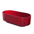 67 Inch Clear Cherry Red Solid Surface Bathtub For Bathroom Red Oval Bathroom Freestanding Tubs Polished 61 69 In Modern Soaking Center Solid Surface