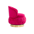 360 Degree Swivel Cuddle Barrel Accent Storage Chairs, Round Armchairs With Wide Upholstered, Fluffy Velvet Fabric Chair For Living Room, Bedroom, Office, Waiting Rooms Red Primary Living Space Foam Velvet