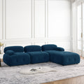 Modular Sectional Sofa, Button Tufted Designed And Diy Combination,L Shaped Couch With Reversible Ottoman, Navy Velvet Navy Velvet Wood Soft Tight Back Eucalyptus Pillow Top Arms Foam Spring