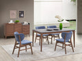 Bevis Dining Table, Stone & Walnut Finish Dn02312 Stone Gray Wood