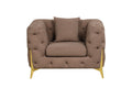 Contempo Modern Style Buckle Fabric Chair Made With Wood In Brown Brown Primary Living Space Contemporary Faux Fur Wood