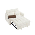 Cream White Velvet Loveseat Sofa Bed Cream White Wood Tufted Back Square Arms Foam Velvet 2 Seat