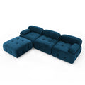 Modular Sectional Sofa, Button Tufted Designed And Diy Combination,L Shaped Couch With Reversible Ottoman, Navy Velvet Navy Velvet Wood Soft Tight Back Eucalyptus Pillow Top Arms Foam Spring