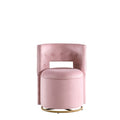 360 Swivel Accent Chair With Storage Function, Velvet Curved Chair With Gold Metal Base For Living Room, Nursery, Bedroom Video Pink Velvet