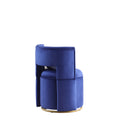 360 Swivel Accent Chair With Storage Function, Velvet Curved Chair With Gold Metal Base For Living Room, Nursery, Bedroom Video Blue Velvet