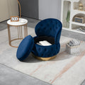 360 Degree Swivel Cuddle Barrel Accent Storage Chairs, Round Armchairs With Wide Upholstered, Fluffy Velvet Fabric Chair For Living Room, Bedroom, Office, Waiting Rooms Navy Primary Living Space Foam Velvet