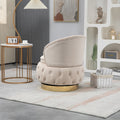360 Degree Swivel Cuddle Barrel Accent Storage Chairs, Round Armchairs With Wide Upholstered, Fluffy Velvet Fabric Chair For Living Room, Bedroom, Office, Waiting Rooms Beige Primary Living Space Foam Velvet