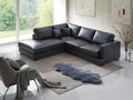 Geralyn Sectional Sofa W 2 Pillows, Black Leather Lv02397 Black Leather