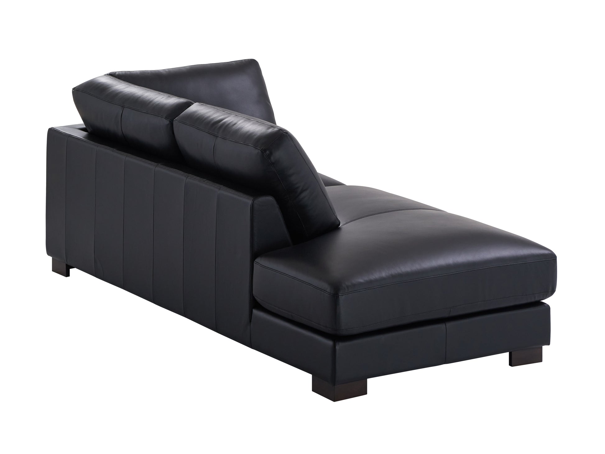 Geralyn Sectional Sofa W 2 Pillows, Black Leather Lv02397 Black Leather