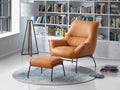 Jabel Accent Chair, Sandstone Top Grain Leather Ac02383 Brown Leather