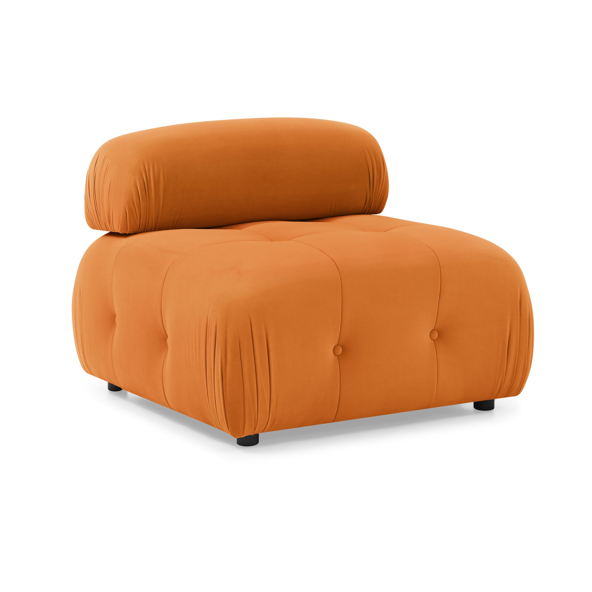 Modular Sectional Sofa, Button Tufted Designed And Diy Combination,L Shaped Couch With Reversible Ottoman, Orange Velvet Orange Velvet Wood Soft Tight Back Eucalyptus Pillow Top Arms Foam Spring