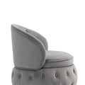 360 Degree Swivel Cuddle Barrel Accent Storage Chairs, Round Armchairs With Wide Upholstered, Fluffy Velvet Fabric Chair For Living Room, Bedroom, Office, Waiting Rooms Gray Primary Living Space Foam Velvet