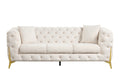Contempo 3Pc Modern Living Room Set Made With Wood In Cream Cream Wood Primary Living Space Contemporary Faux Fur Wood
