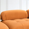 Modular Sectional Sofa, Button Tufted Designed And Diy Combination,L Shaped Couch With Reversible Ottoman, Orange Velvet Orange Velvet Wood Soft Tight Back Eucalyptus Pillow Top Arms Foam Spring