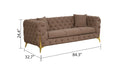 Contempo Modern Style Buckle Fabric Sofa Made With Wood In Brown Brown Wood Primary Living Space Contemporary Faux Fur Wood