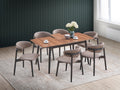 Lanae Dining Table, Natural & Black Finish Dn02364 Natural Black Wood