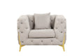 Contempo Modern Style Buckle Fabric Chair Made With Wood In Gray Gray Primary Living Space Contemporary Faux Fur Wood